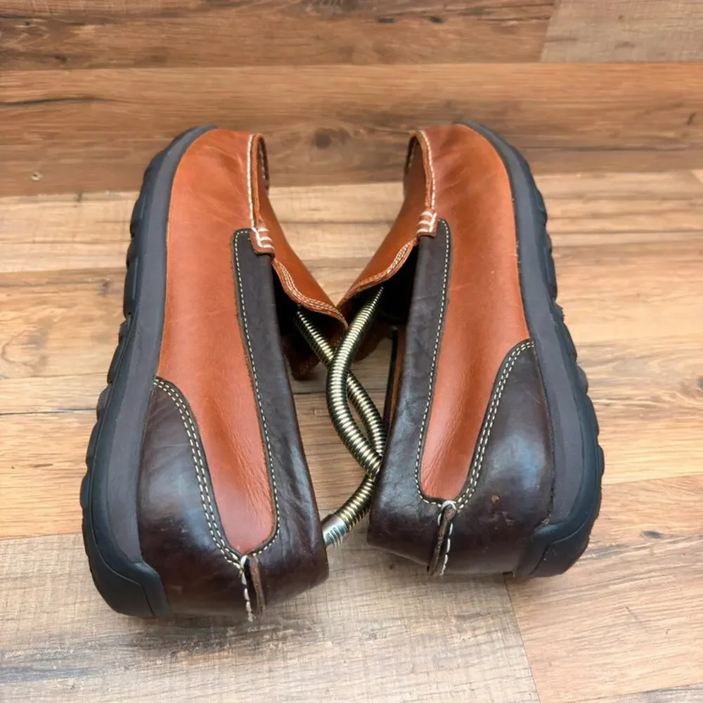 LL Bean Size 10.5 Brown Two Tone Brown Slip On Driving Shoes Loafers shoes